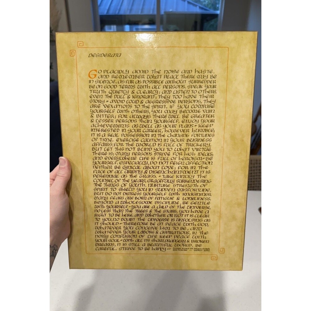 Vintage 1970s Desiderata Wood Board Wall Plaque Art Old Saint Paul’s Church